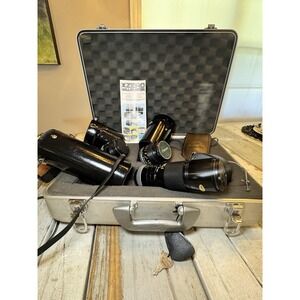 VINTAGE ZERO HALLIBURTON ALUMINUM CASE & CANON CAMERA EQUIPMENT INCLUDED